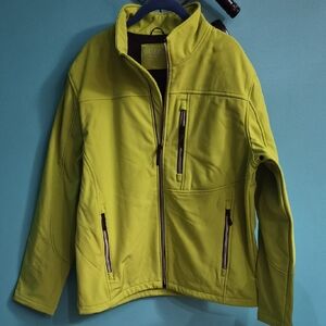 NWT Guess Men's Lime Green WATER PROOF  Performance Jacket PTP 24, LENTH 28